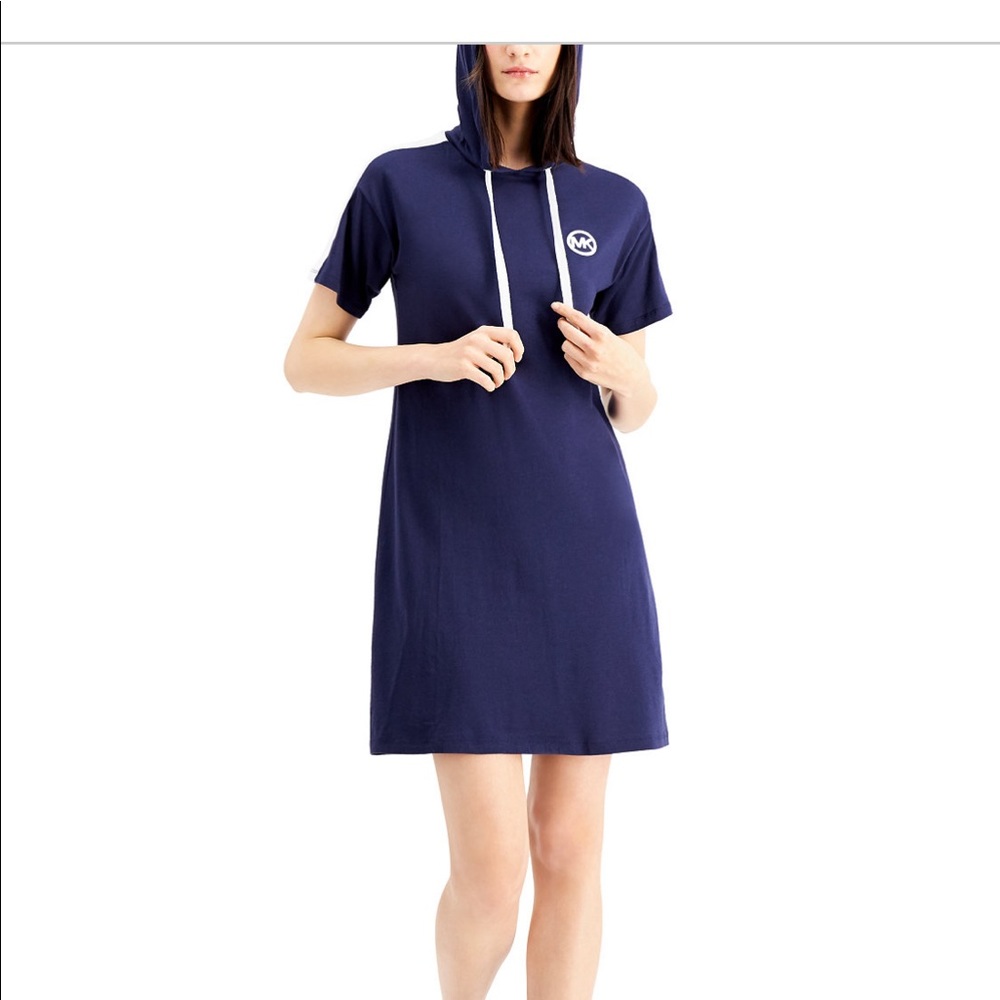 Michael Kors Women Hoodie Logo Dress Color True Navy Sizes "M" & "S"